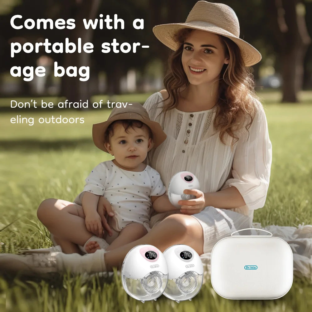 Dr.isla New 2PCS Wearable Electric Breast Pump 4 Modes 36 Suction Levels Silent Leak-Proof Hands Free Breast Pumps Breastfeeding