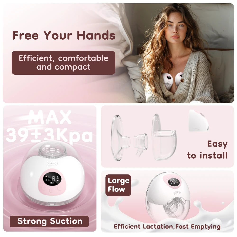 Dr.isla New 2PCS Wearable Electric Breast Pump 4 Modes 36 Suction Levels Silent Leak-Proof Hands Free Breast Pumps Breastfeeding