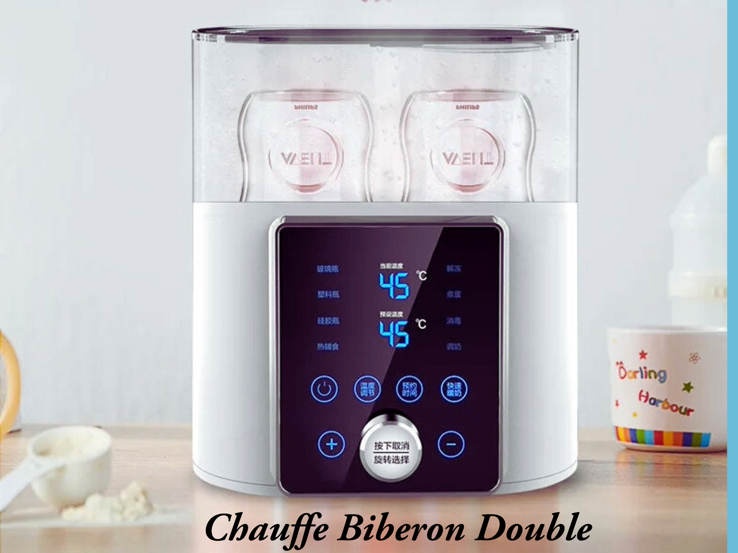 Chauffe Biberon -stérilisateur - Double- Multifonction 8 en 1