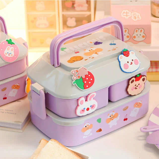 lunch box pour enfants- Kawaii -3 en 1