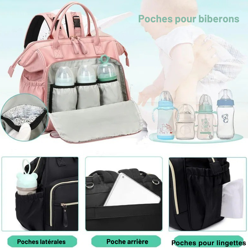 Sac a langer avec beaucoup de poches