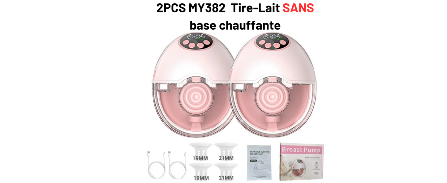 Tire Lait Electrique Main Libre, 4 Modes et 12 Niveaux, Couvercle chauffant et stérilisateur UV 2 en 1 (en option)