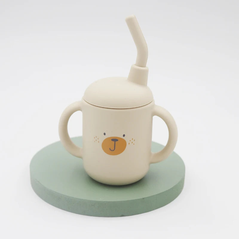VERRE BEBE - Gobelet en silicone avec paille