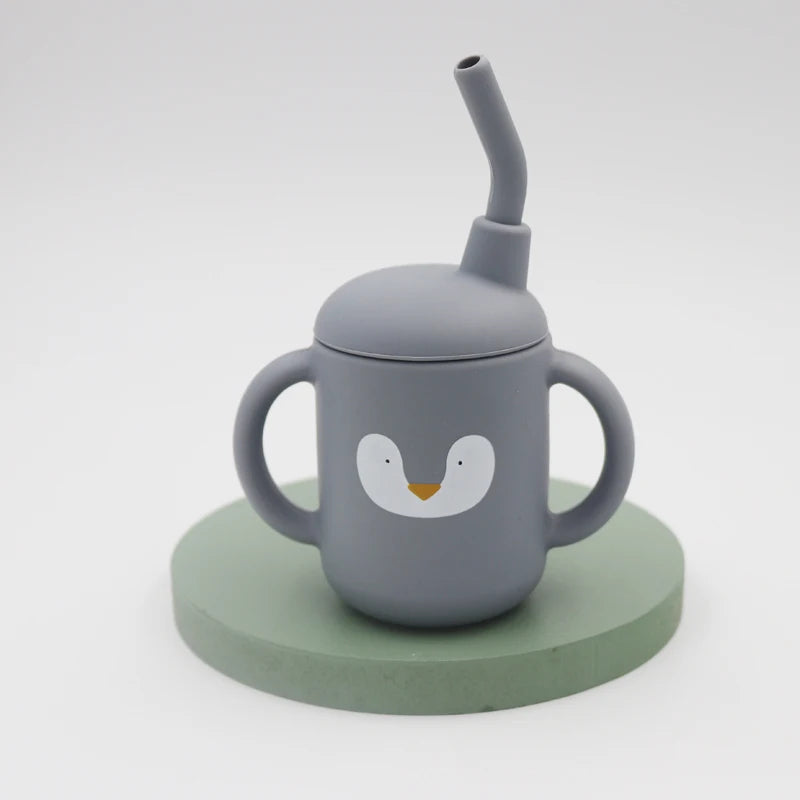 VERRE BEBE - Gobelet en silicone avec paille