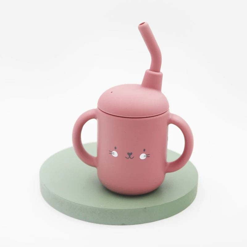 VERRE BEBE - Gobelet en silicone avec paille