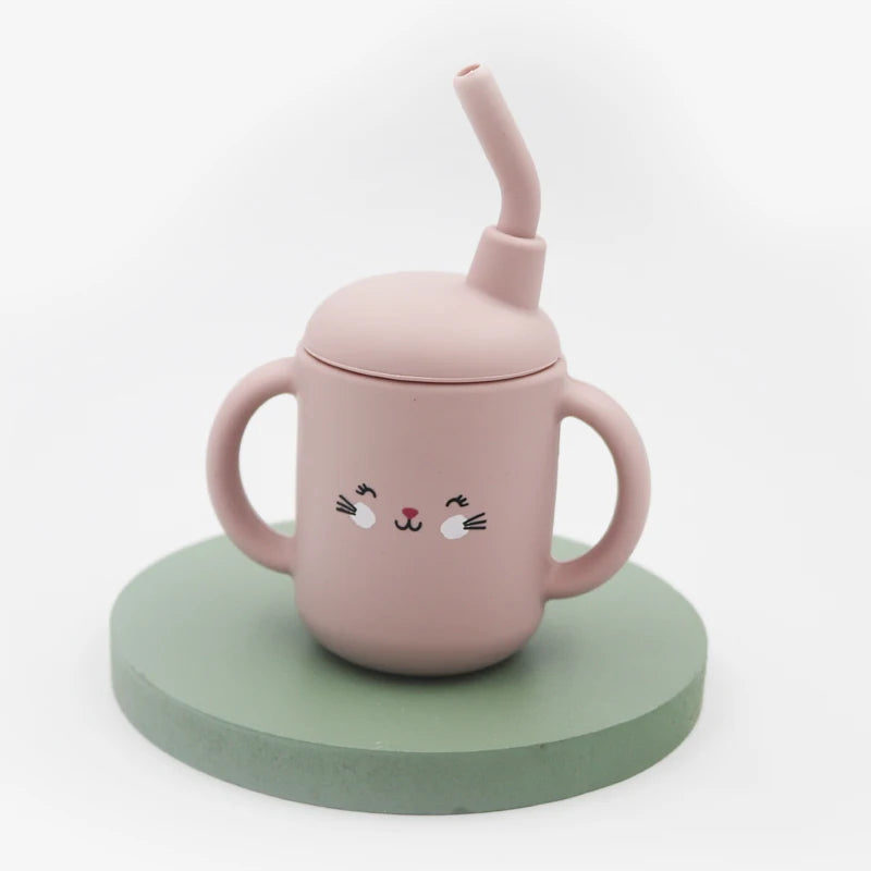 VERRE BEBE - Gobelet en silicone avec paille
